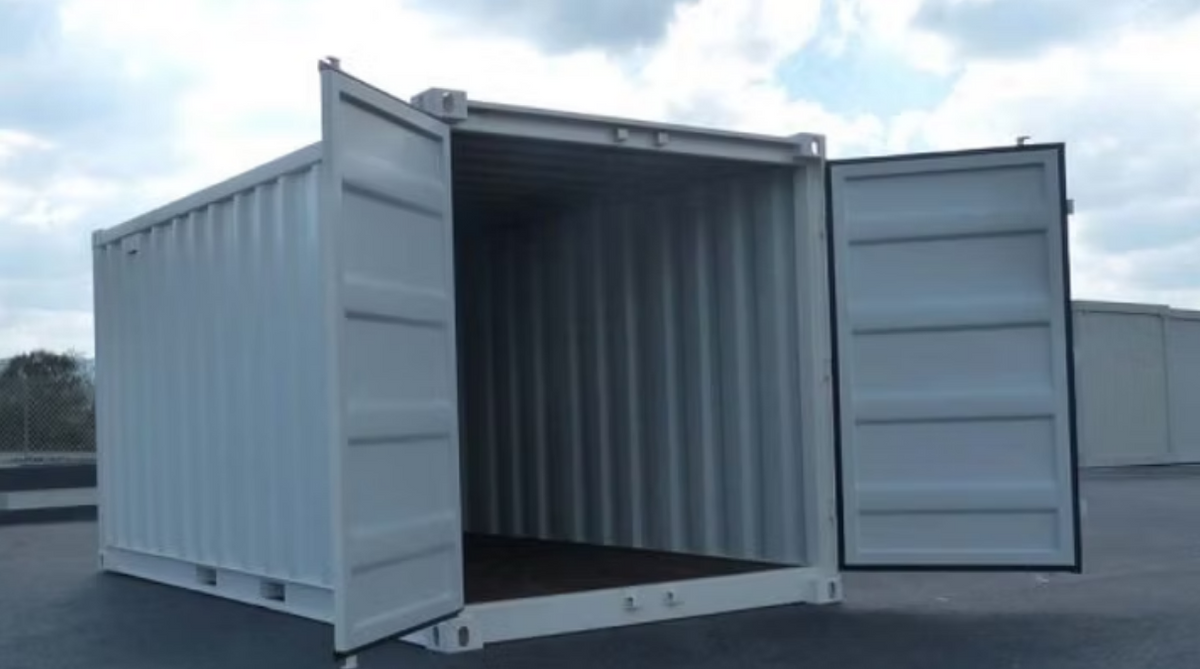 15-Fuß-Lagercontainer – Weiß