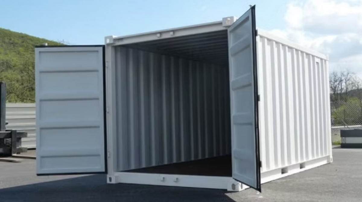 15-Fuß-Lagercontainer – Weiß