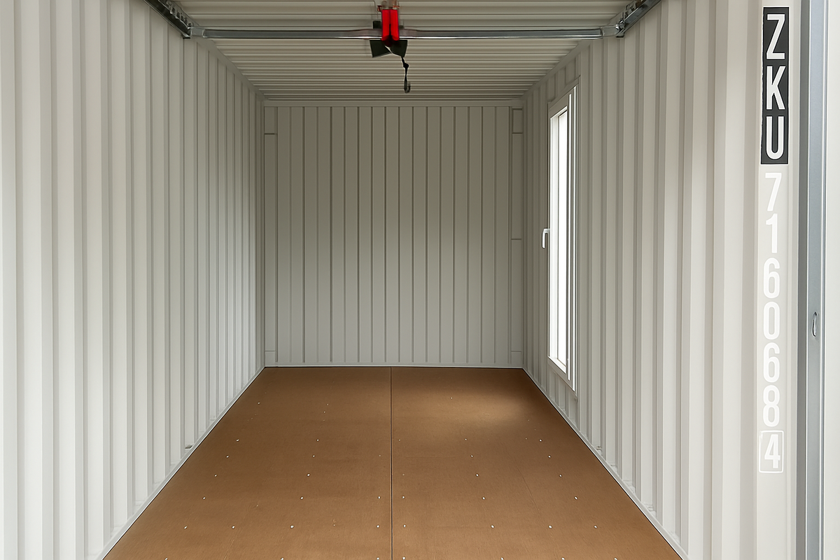 20-Fuß-Lagercontainer mit Sektionaltor